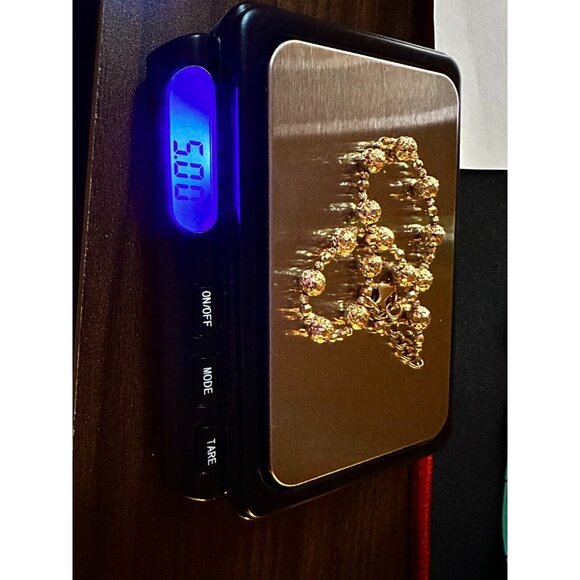 18k  Gold cute Beaded Ball Italy Bracelet, Diamond cut, 5.00 grams. - Picture 9 of 9